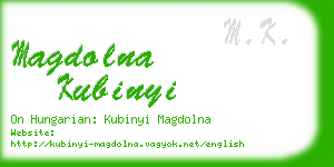 magdolna kubinyi business card